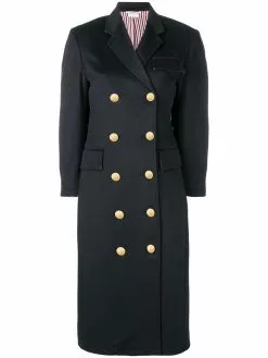 Thom Browne double-breasted mid-length overcoat