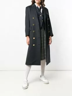 Thom Browne double-breasted mid-length overcoat