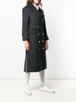 Thom Browne double-breasted mid-length overcoat