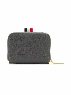 Thom Browne Dark Grey Pebbled Zip Around Wallet