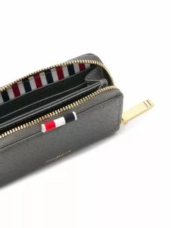Thom Browne Dark Grey Pebbled Zip Around Wallet