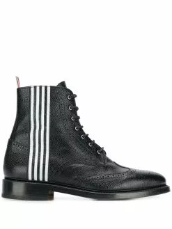 Thom Browne Contrast 4-bar Emboss Wingtip Boot