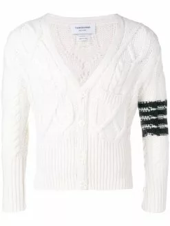 Thom Browne 4-bar Aran Cable Short Cardigan