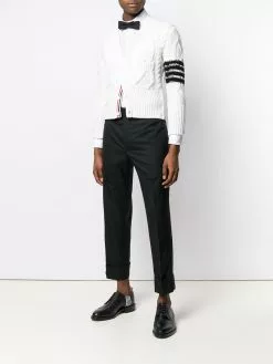 Thom Browne 4-bar Aran Cable Short Cardigan