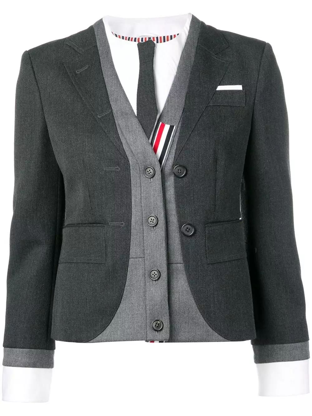 Thom Browne Trompe L'Oeil suit sport coat cropped jackets of women 1 Thom Browne Trompe L'Oeil suit sport coat