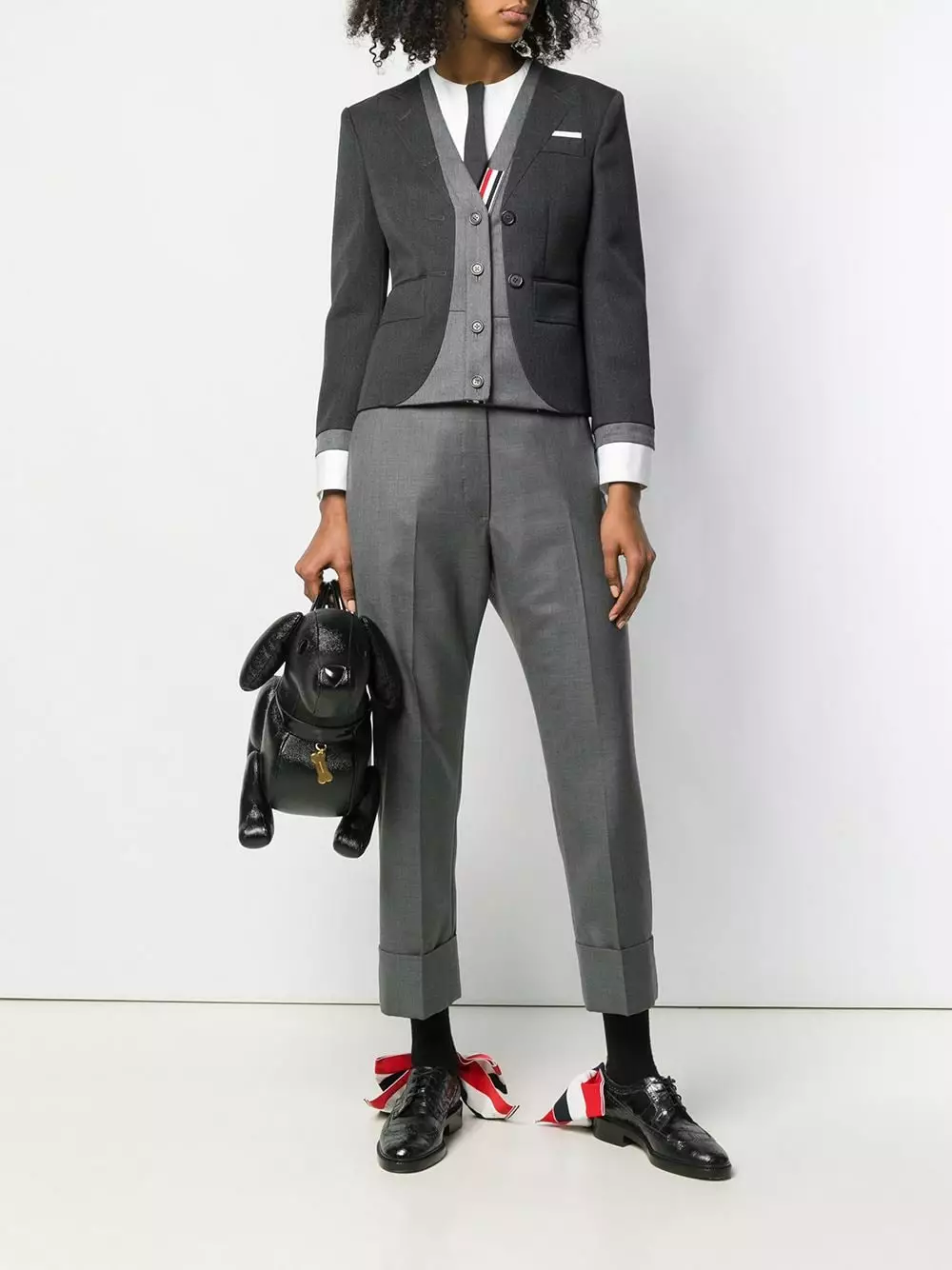 Thom Browne Trompe L'Oeil suit sport coat cropped jackets of women 2 Thom Browne Trompe L'Oeil suit sport coat