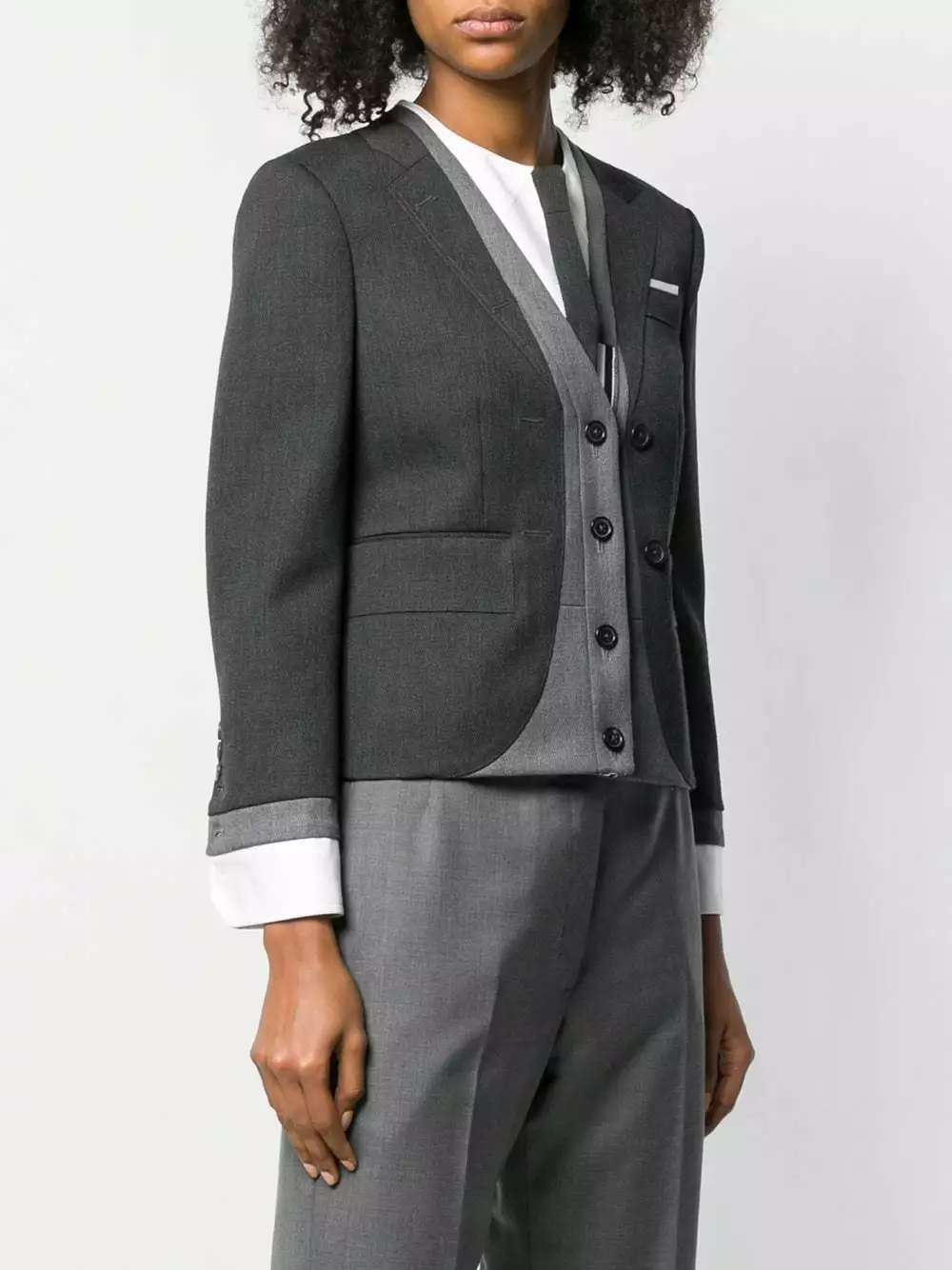 Thom Browne Trompe L'Oeil suit sport coat cropped jackets of women 3 Thom Browne Trompe L'Oeil suit sport coat