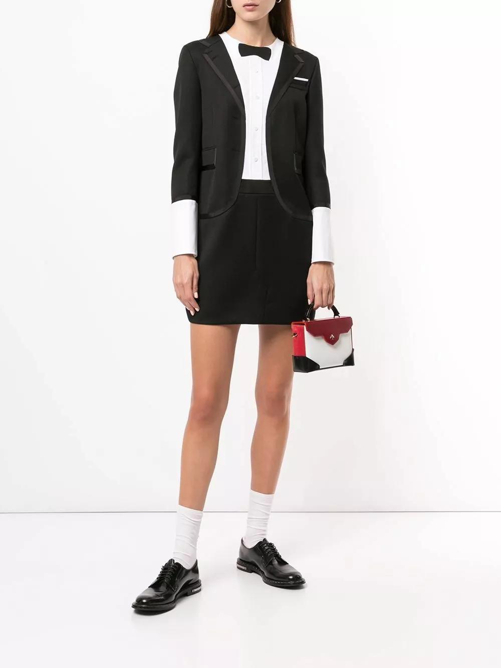 Thom Browne Trompe l'oeil tuxedo mini dress day dresses of women 2 Thom Browne trompe l'oeil tuxedo mini dress