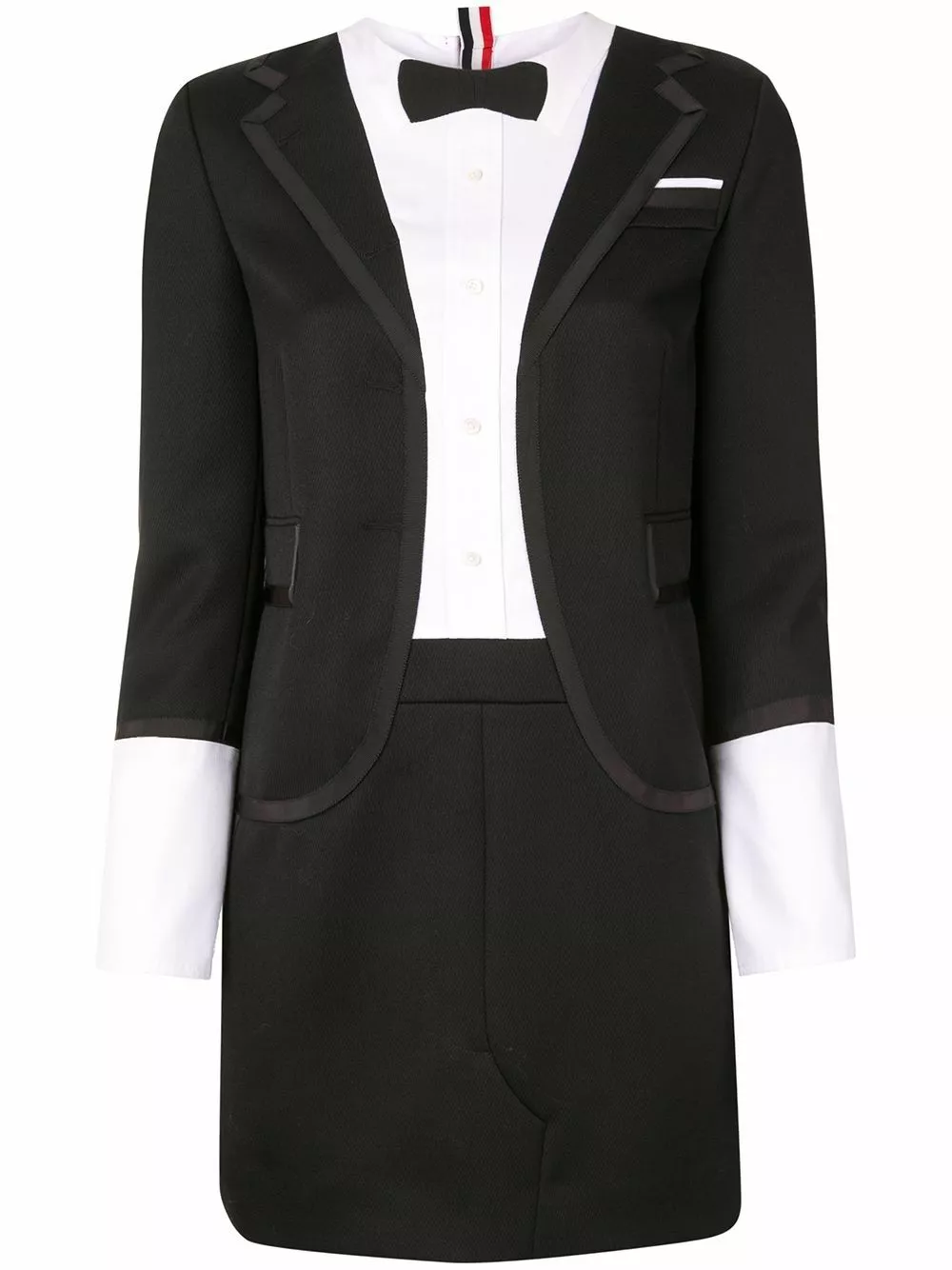 Thom Browne Trompe l'oeil tuxedo mini dress day dresses of women 1 Thom Browne trompe l'oeil tuxedo mini dress