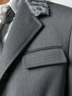 Thom Browne Fur Collar Elongated Chesterfield