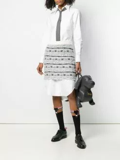 Thom Browne Check Tweed Yarn Miniskirt