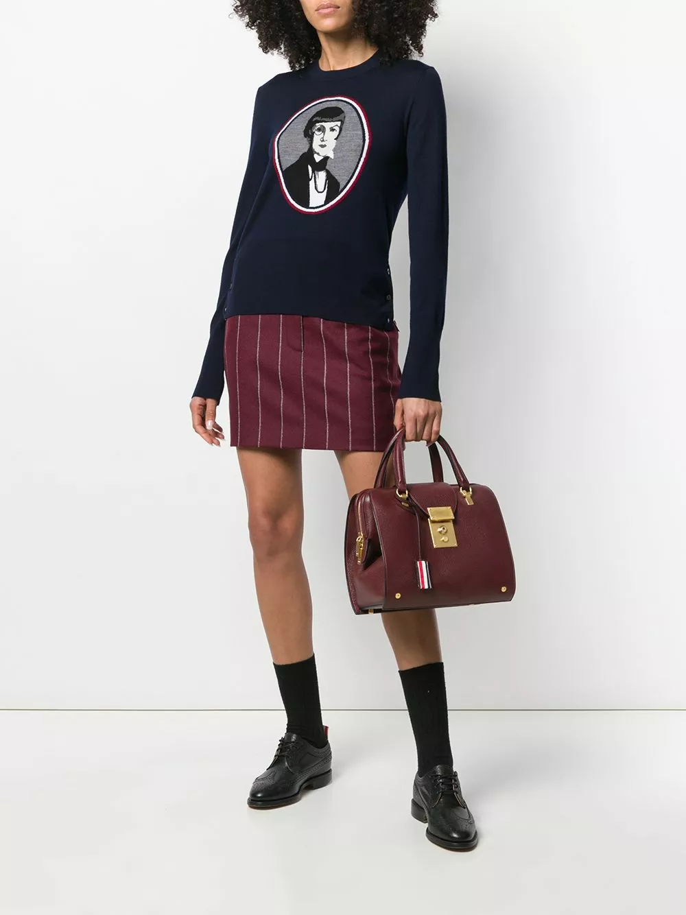 Thom Browne Mrs. Thom Jr. zip top bag tote bags of women 2 Thom Browne Mrs. Thom Jr. zip-top bag