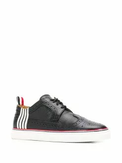 Thom Browne 4-bar pebbled brogue sneakers