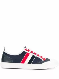 Thom Browne Canvas Broguing Low Top Sneakers