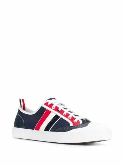 Thom Browne Canvas Broguing Low Top Sneakers