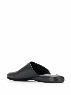 Thom Browne grosgrain tab pebbled slippers