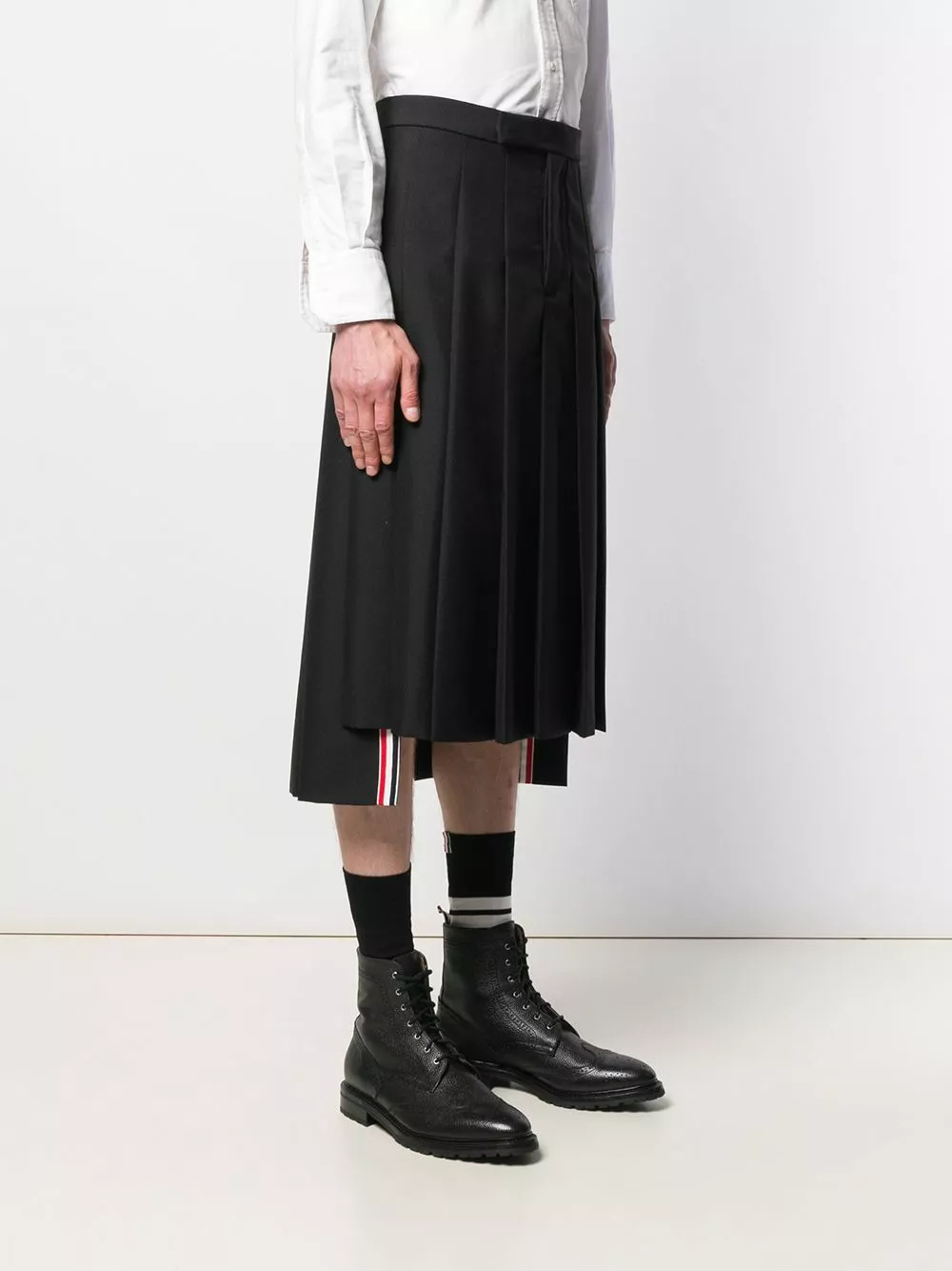 Thom Browne Mohair wool pleated skirt tailored shorts of men 3 Thom Browne mohair wool pleated skirt