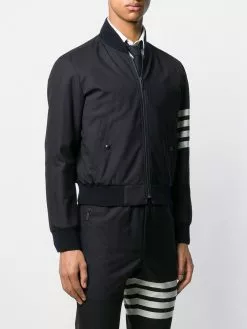 Thom Browne 4-Bar plain weave suiting bomber jacket