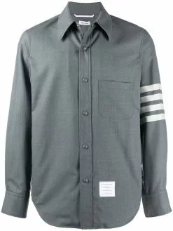 Thom Browne 4-Bar snap front wool shirt jacket