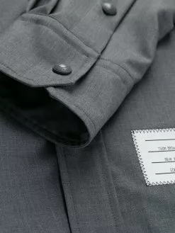 Thom Browne 4 Bar snap front wool shirt jacket shirt jackets of men 12 Thom Browne 4-Bar snap front wool shirt jacket