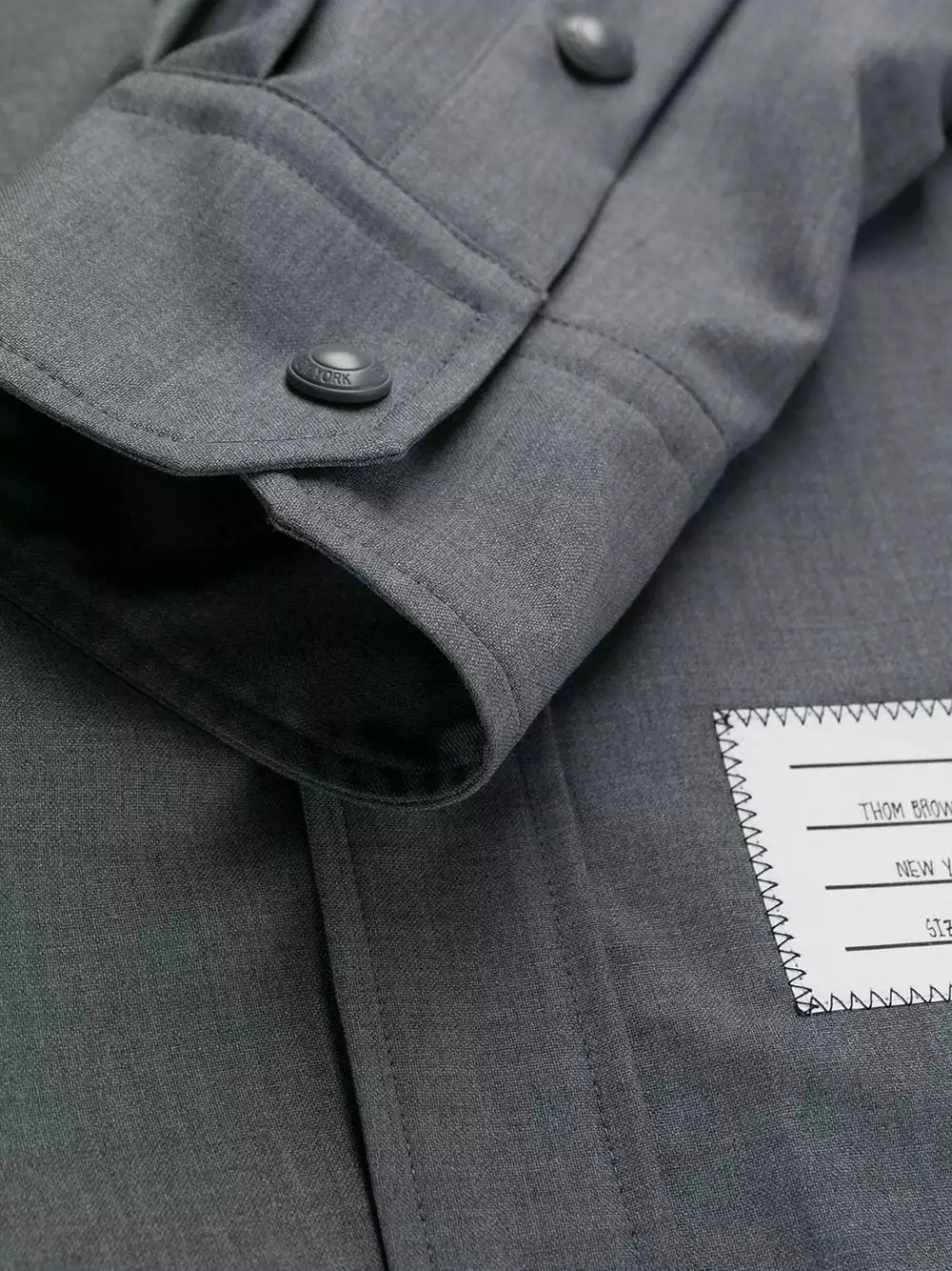 Thom Browne 4 Bar snap front wool shirt jacket shirt jackets of men 6 Thom Browne 4-Bar snap front wool shirt jacket