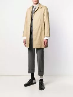 Thom Browne raglan-sleeve bal collar Chesterfield overcoat