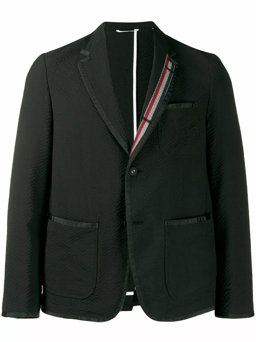 Thom Browne Seersucker wool sack sport coat blazers of men 1 Thom Browne seersucker wool sack sport coat
