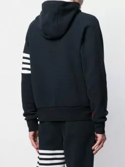 Thom Browne 4-Bar raglan-sleeve waffle stitch hoodie