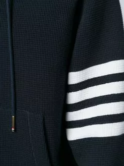 Thom Browne 4-Bar raglan-sleeve waffle stitch hoodie