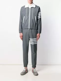 Thom Browne 4-Bar ripstop zip-up hoodie