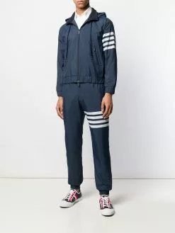 Thom Browne 4-Bar ripstop zip-up hoodie