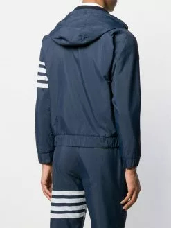Thom Browne 4-Bar ripstop zip-up hoodie