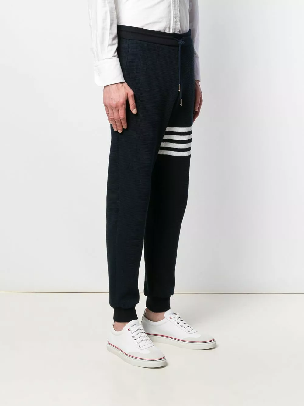 Thom Browne 4 Bar waffle stitch track pants sweatpants of men 2 Thom Browne 4-Bar waffle stitch track pants