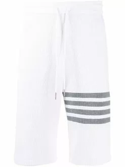 Thom Browne 4-Bar waffle stitch track shorts