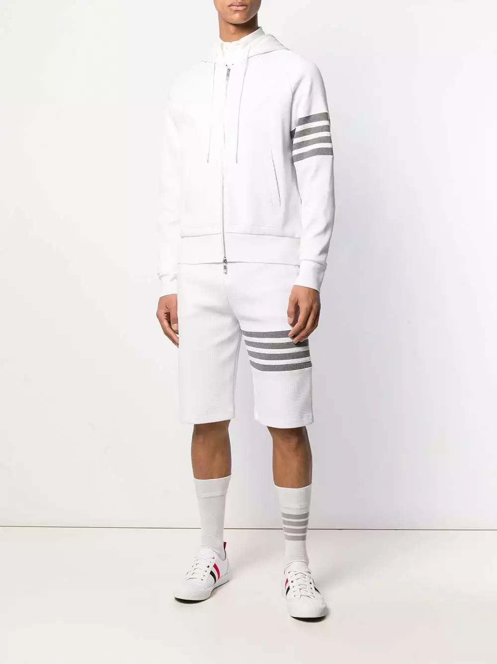 Thom Browne 4 Bar waffle stitch track shorts track & running shorts of men 2 Thom Browne 4-Bar waffle stitch track shorts