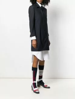 Thom Browne 4-Bar plain weave suiting overcoat