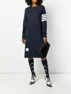 Thom Browne 4-Bar loopback sweatshirt dress
