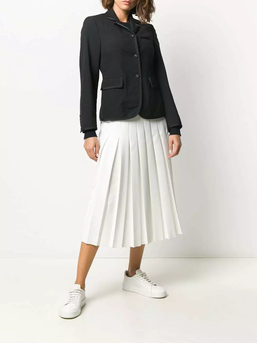 Thom Browne Seersucker narrow shoulder jacket blazers of women 2 Thom Browne seersucker narrow shoulder jacket