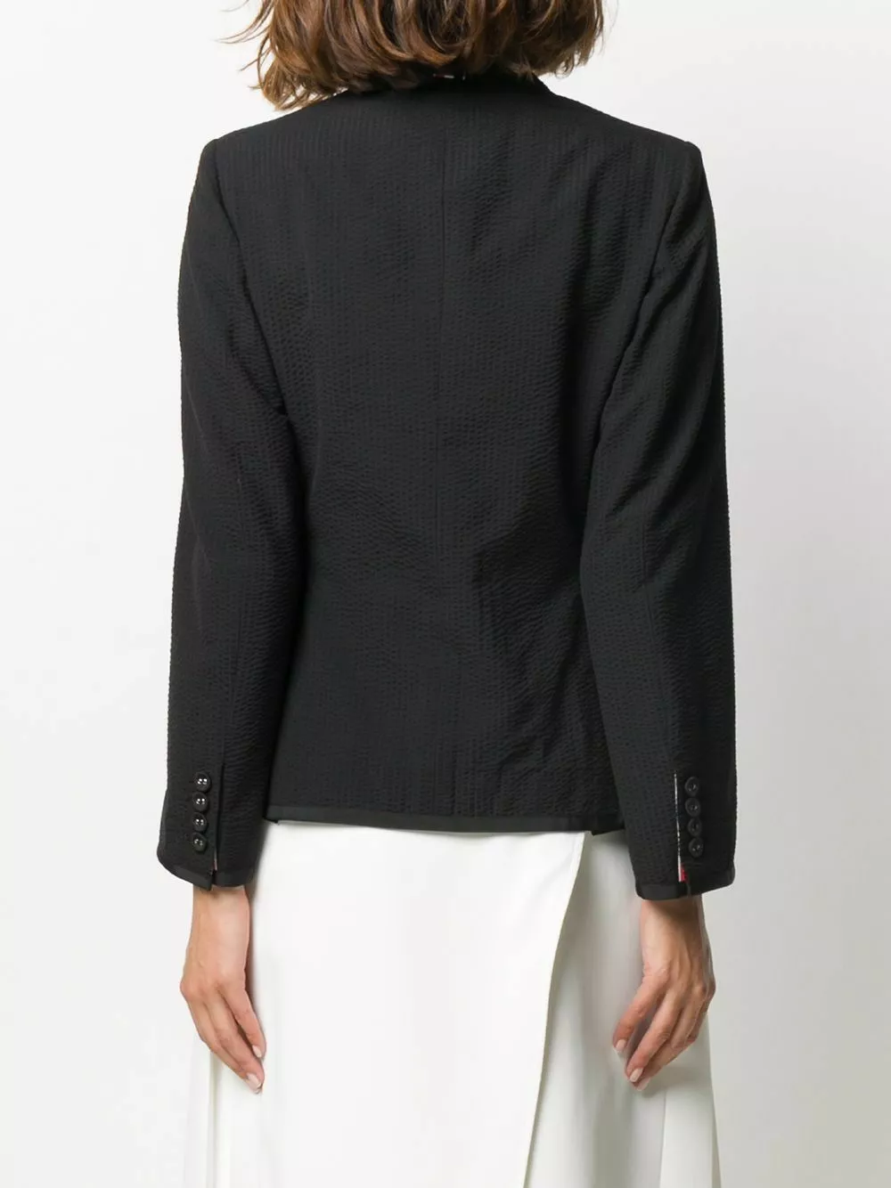 Thom Browne Seersucker narrow shoulder jacket blazers of women 4 Thom Browne seersucker narrow shoulder jacket