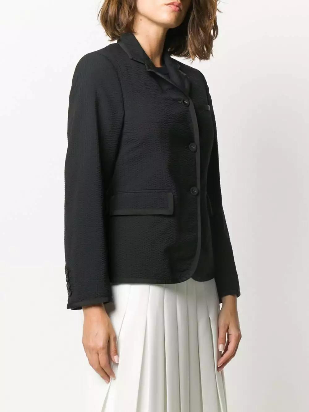 Thom Browne Seersucker narrow shoulder jacket blazers of women 3 Thom Browne seersucker narrow shoulder jacket