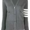 Thom Browne 4-Bar crepe V-neck cardigan