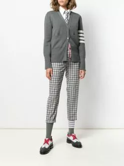 Thom Browne 4-Bar crepe V-neck cardigan