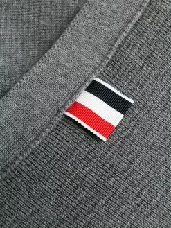 Thom Browne 4-Bar crepe V-neck cardigan