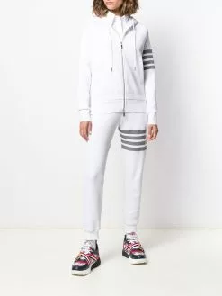 Thom Browne 4-Bar waffle stitch zip-up hoodie