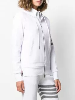 Thom Browne 4-Bar waffle stitch zip-up hoodie