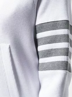 Thom Browne 4-Bar waffle stitch zip-up hoodie