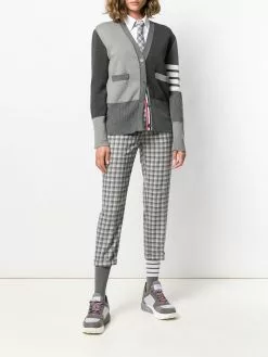 Thom Browne Funmix 4-Bar v-neck cardigan