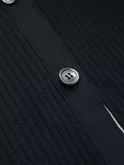 Thom Browne 4-Bar mesh stitch v-neck cardigan