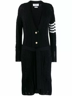 Thom Browne 4-Bar stripe cardi-coat
