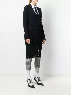 Thom Browne 4-Bar stripe cardi-coat